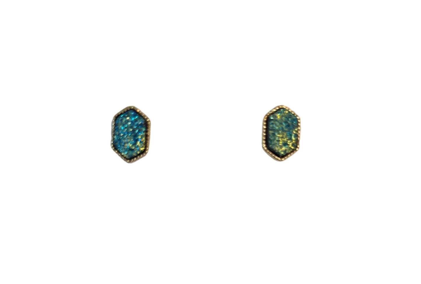 Druzy Stud Earrings-Blue
