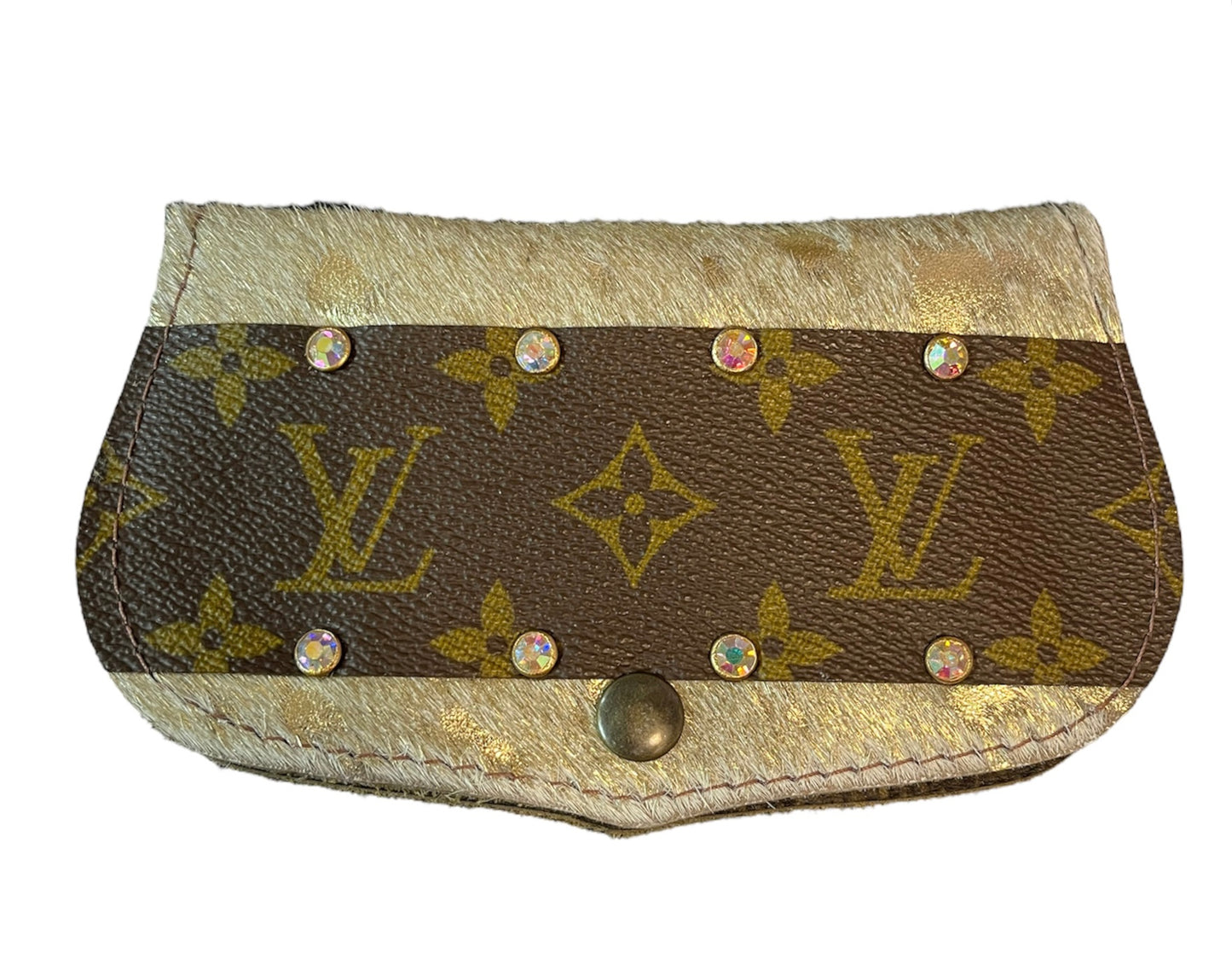 Upcycled Rowdy Ranch Amanda Wallet - Gold