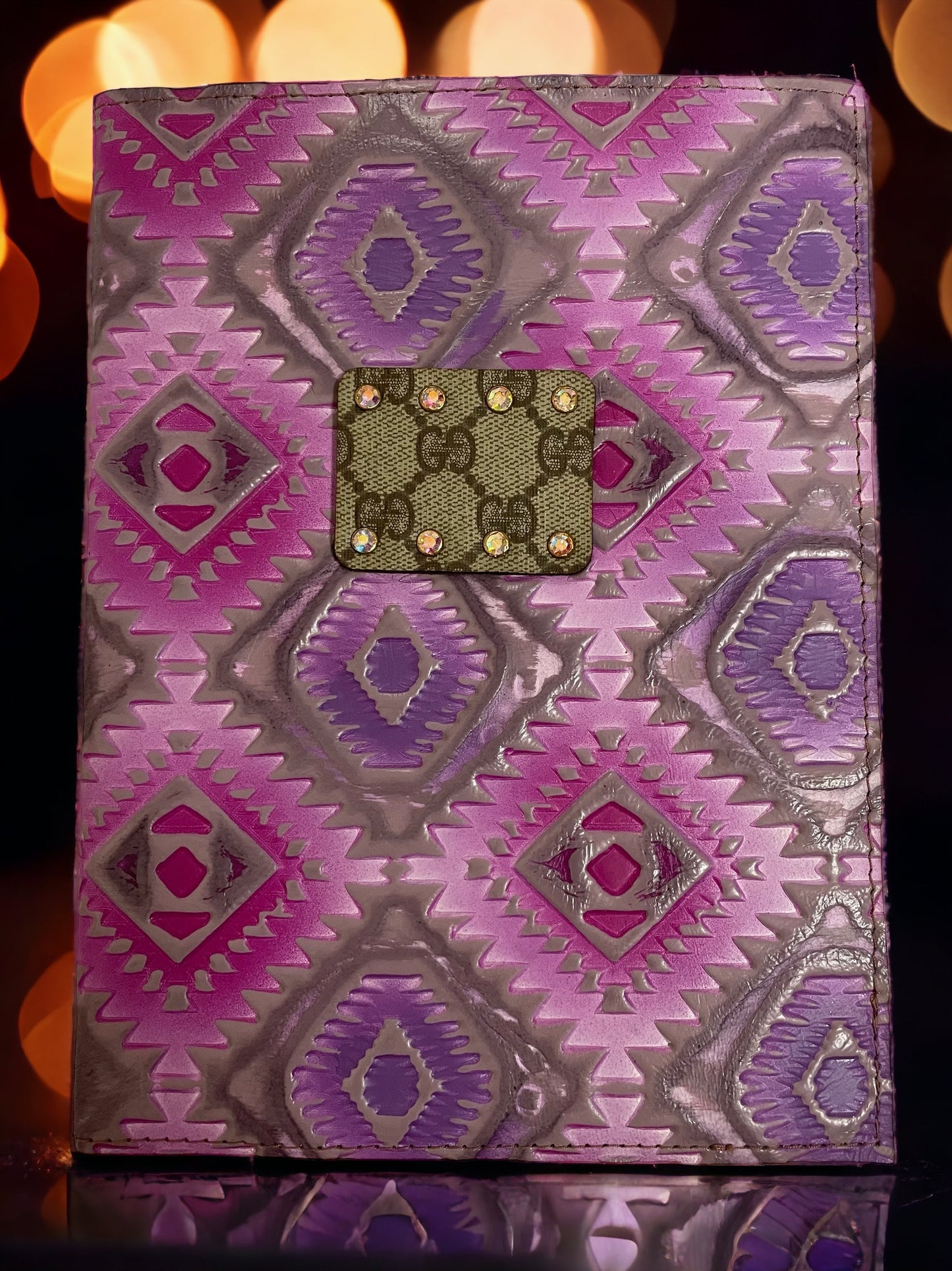 Upcycled Fiesta Journal - Puple Aztek