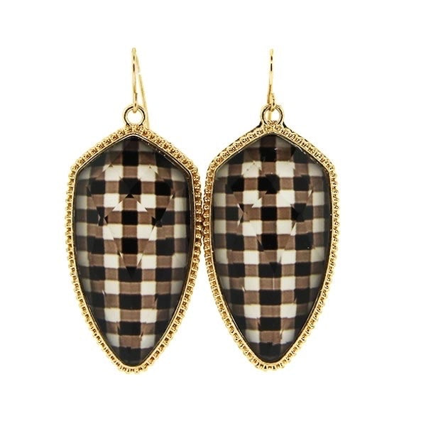 Black and White Buffalo Plaid Earrings