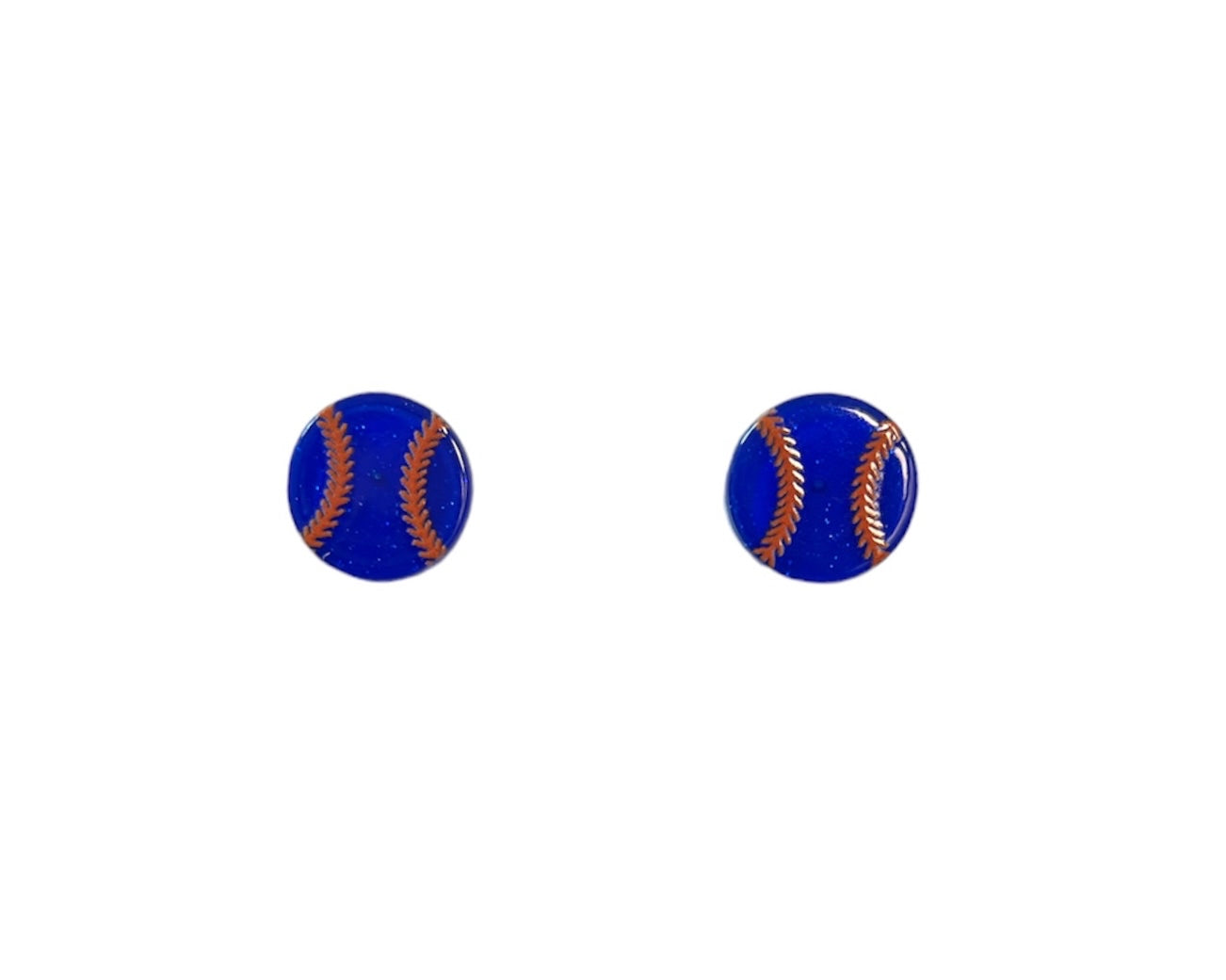 Blue and Orange Baseball Studs