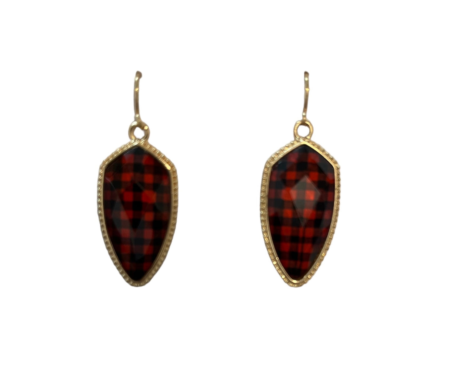 Red and Black Buffalo Plaid Earrings