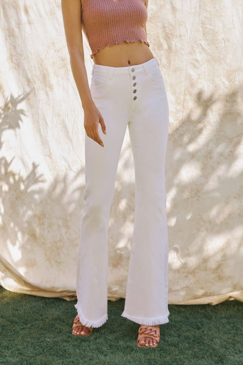 KanCan | White Stretch | Flare Jean