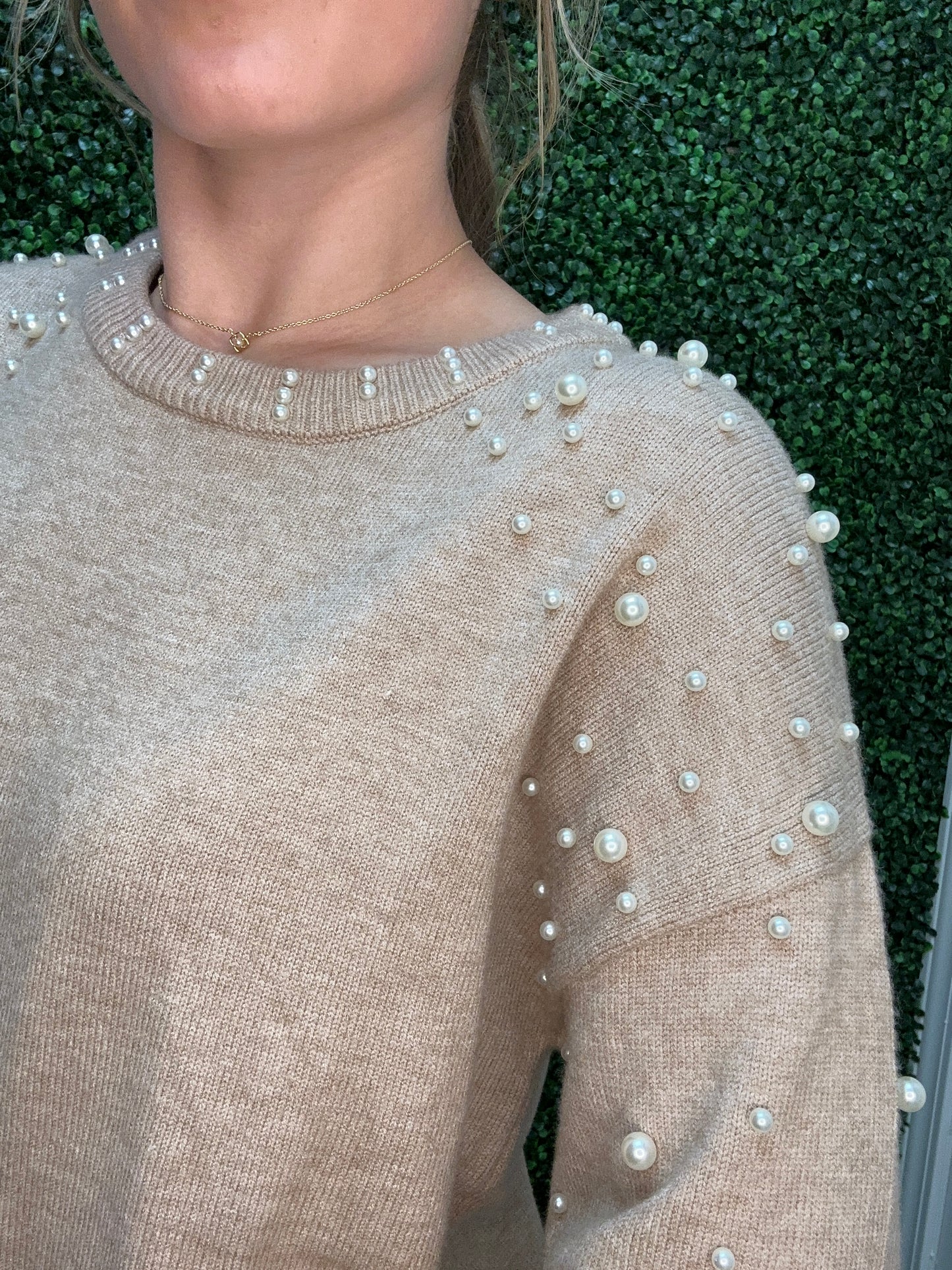 Pearl Drop Sweater | Smoke Grey