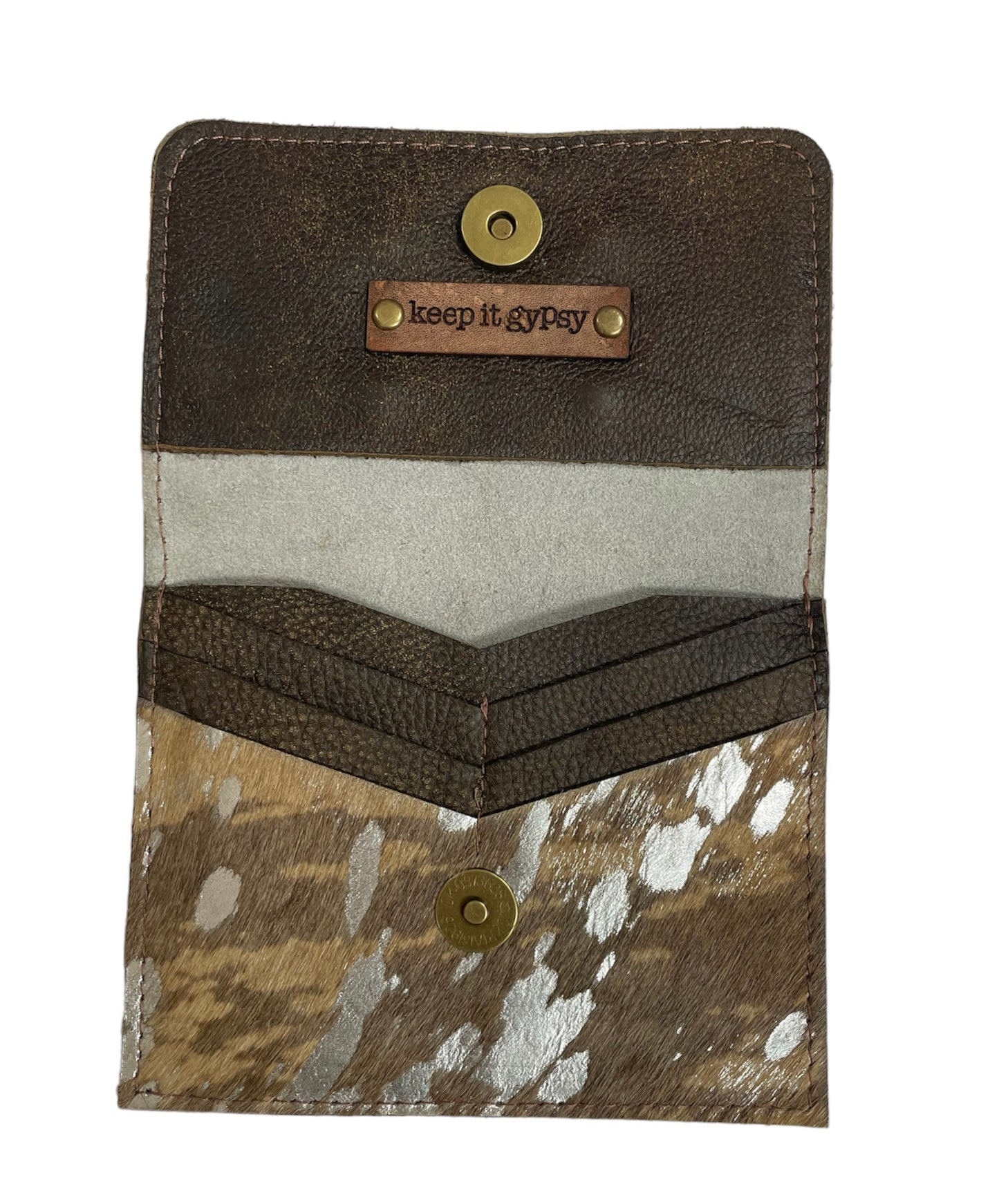 Upcycled Flora Wallet - Brindle
