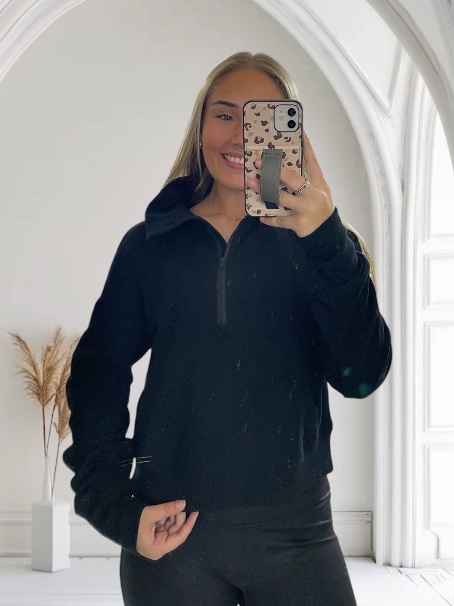 Fleece Lined Sweater | Black