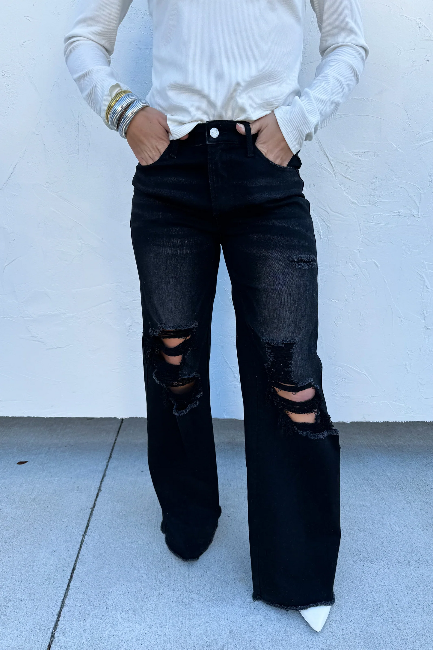 BLAKELEY Distressed Jeans | Black