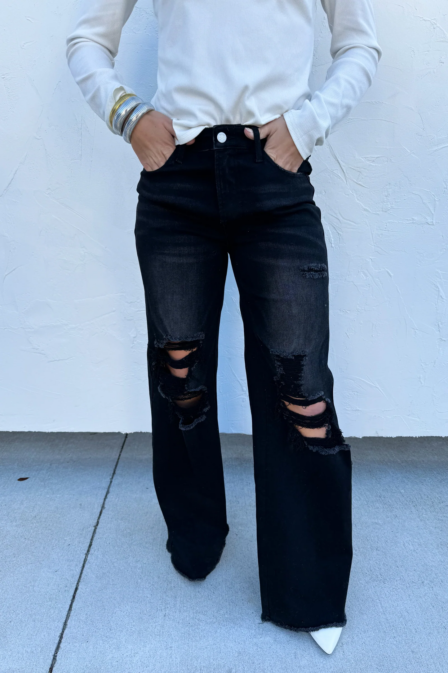 Blakeley Distressed Black Jeans