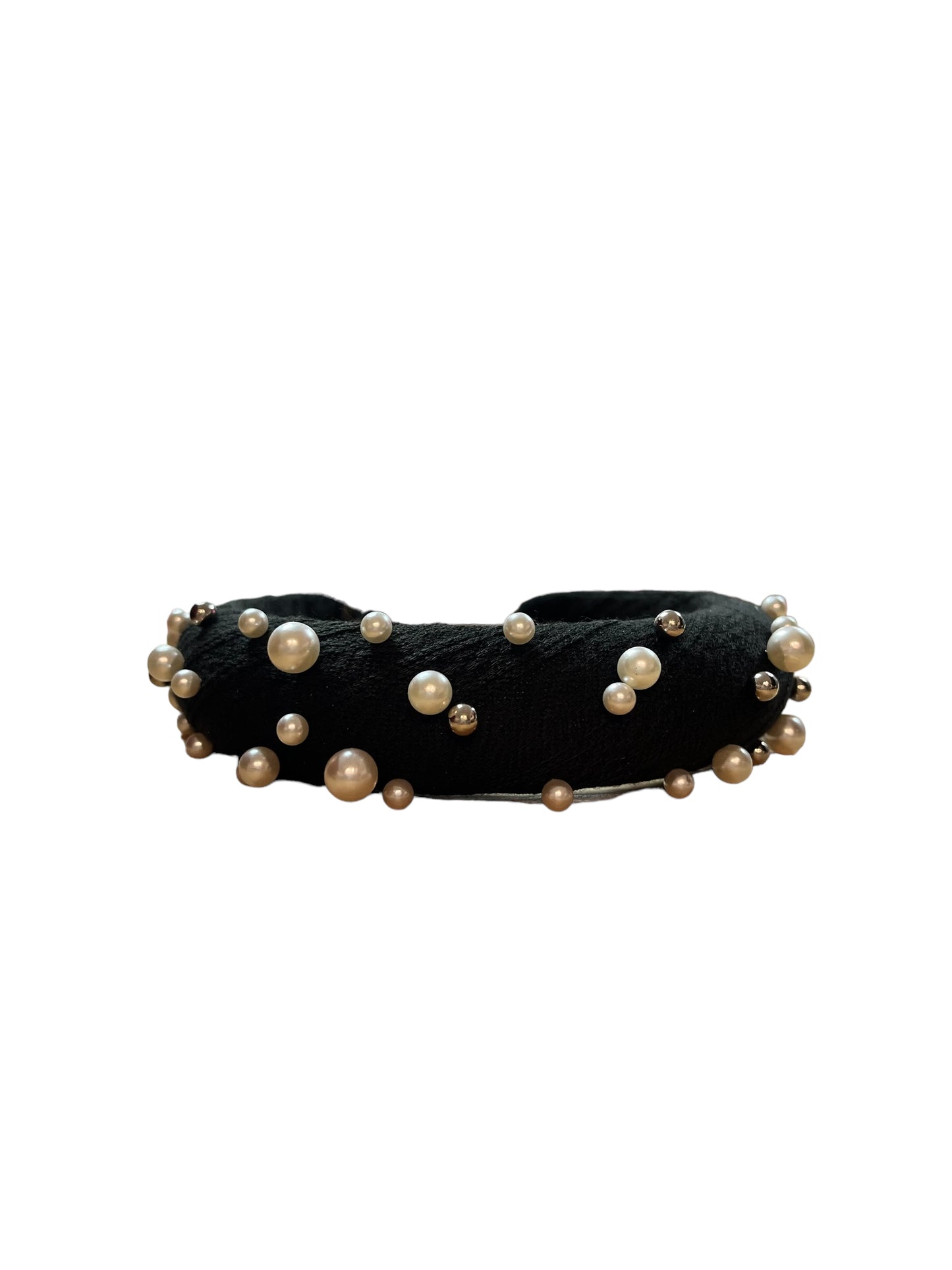 Black Headband with Pearls