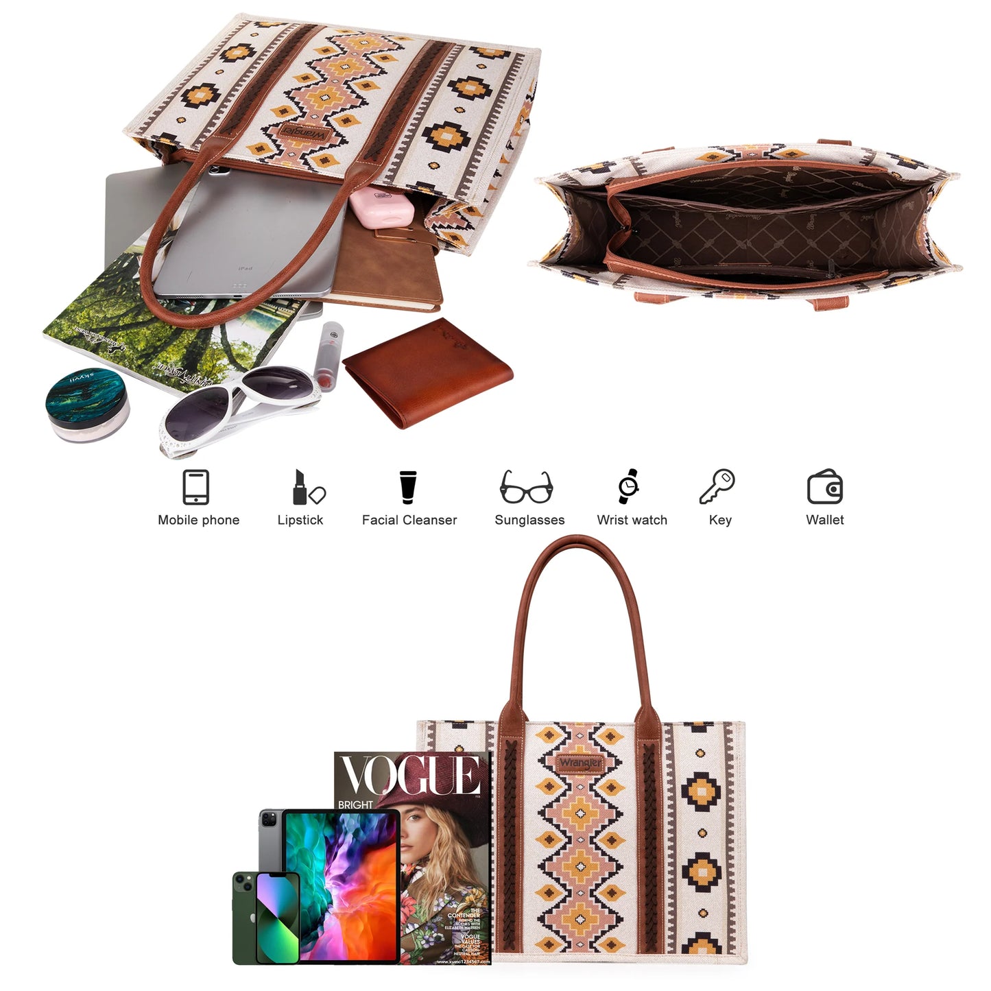 Wrangler Southwestern Tote - Coffee