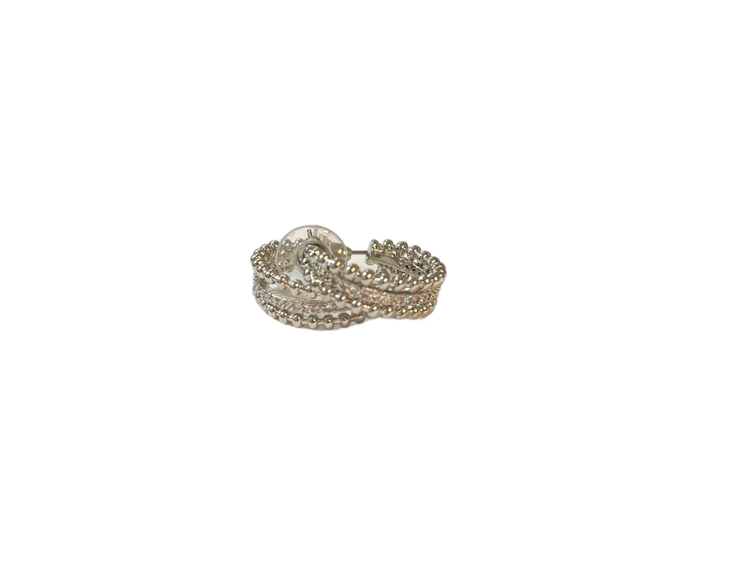 Silver and Rhinestone Hoops