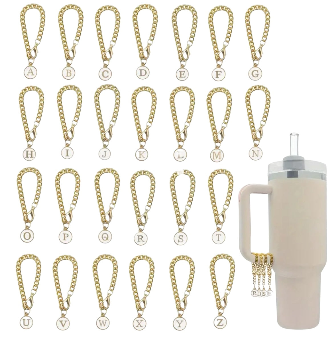 Initial Letter Chain with Charm