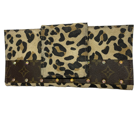 Upcycled Rowdy Ranch Wallet - Leopard