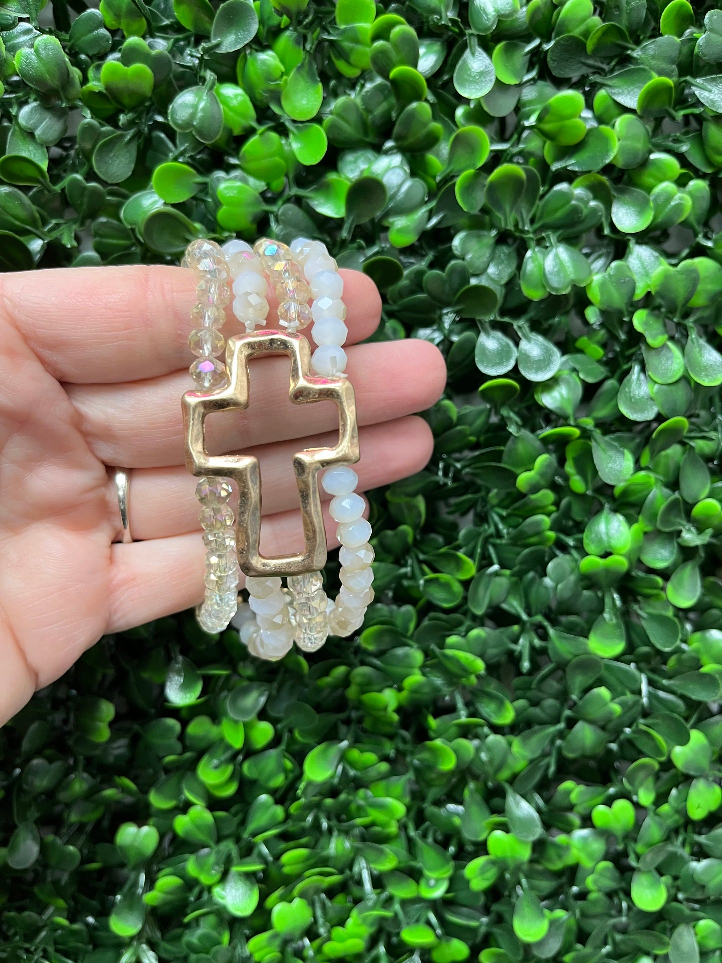 Beaded Cross Bracelet