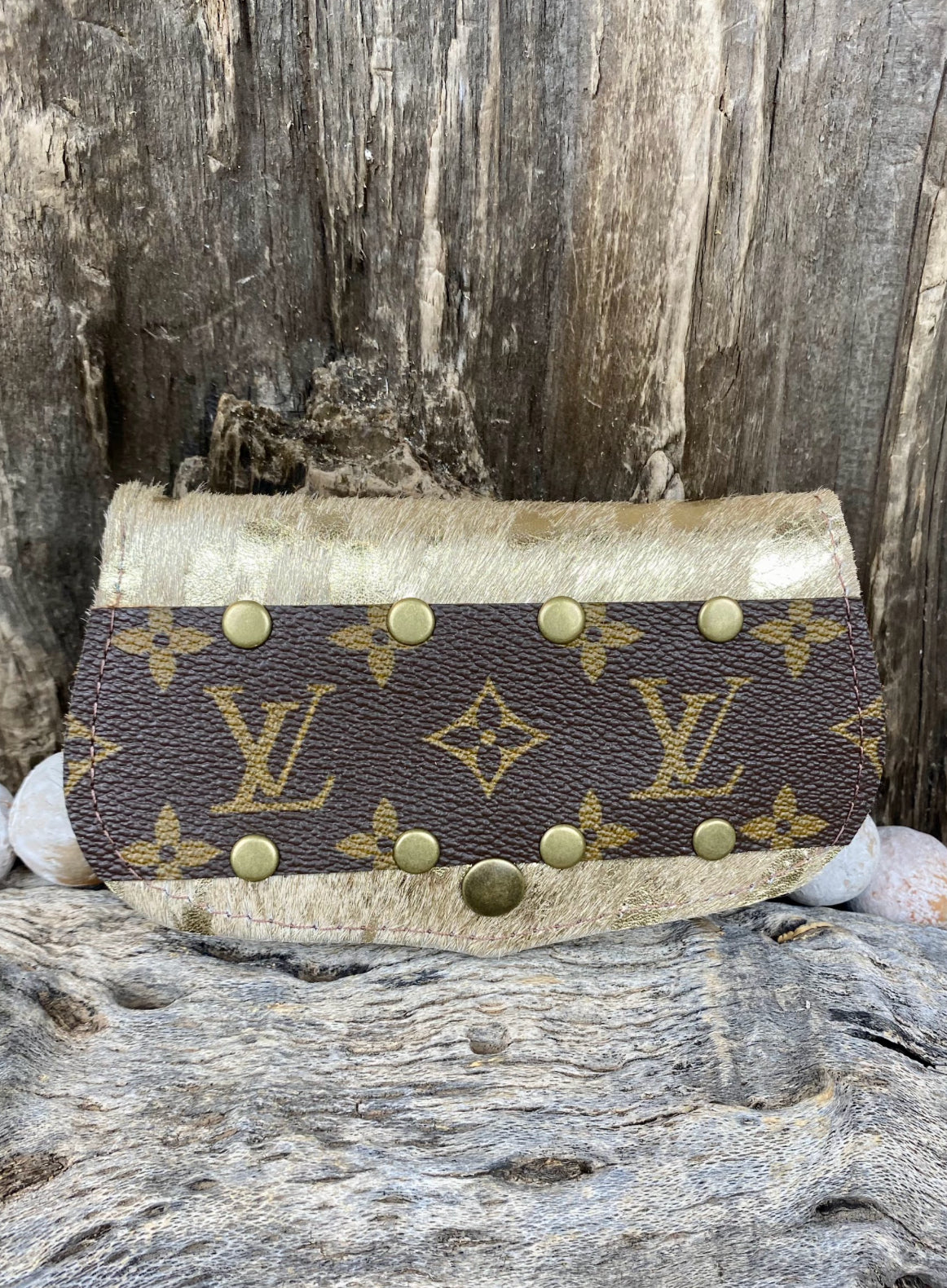 Upcycled Rowdy Ranch Amanda Wallet - Gold