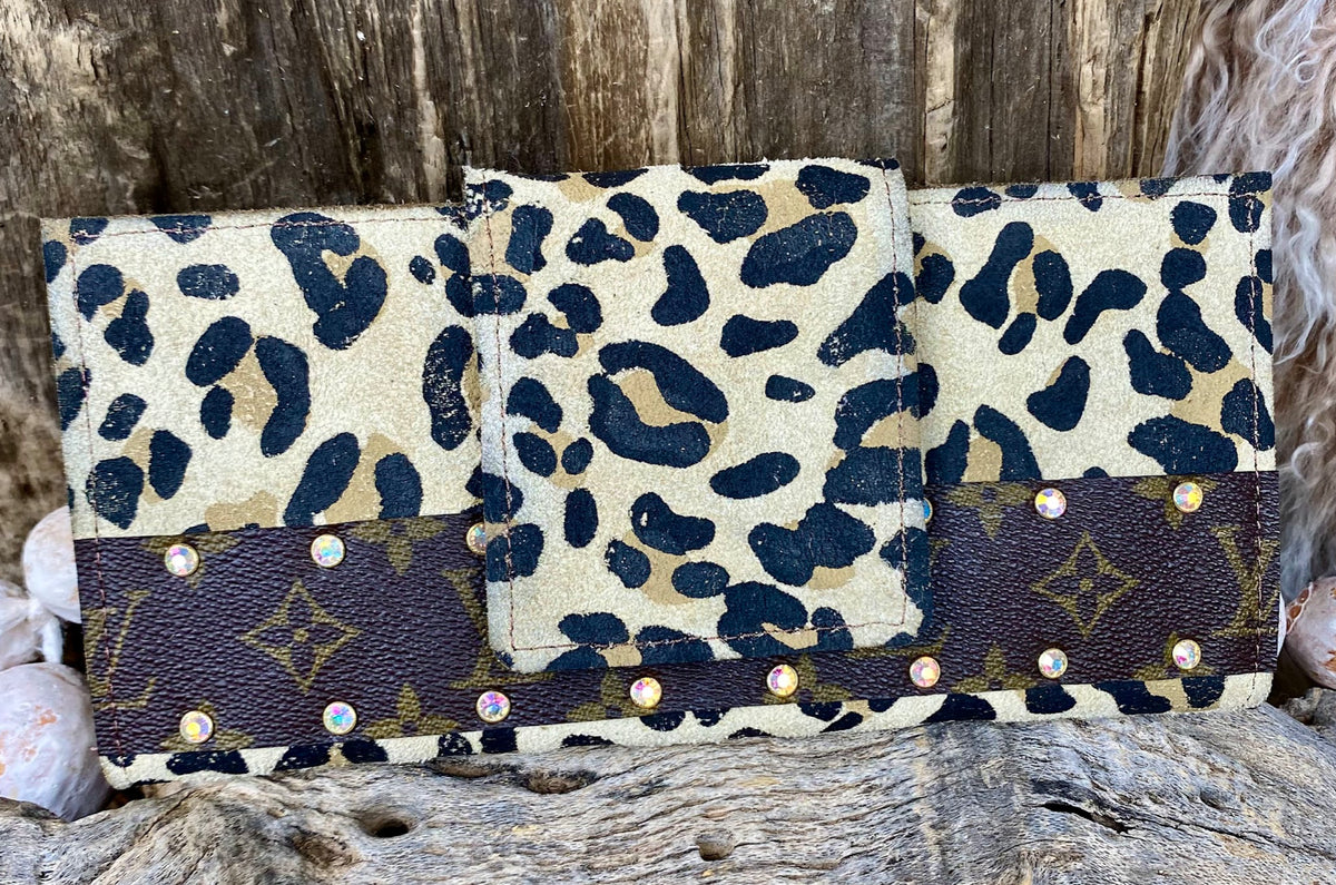 Upcycled Silver Creek Wallet - Leopard