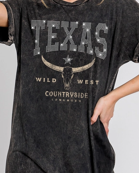 Texas with Rhinestone Mineral Graphic Dress