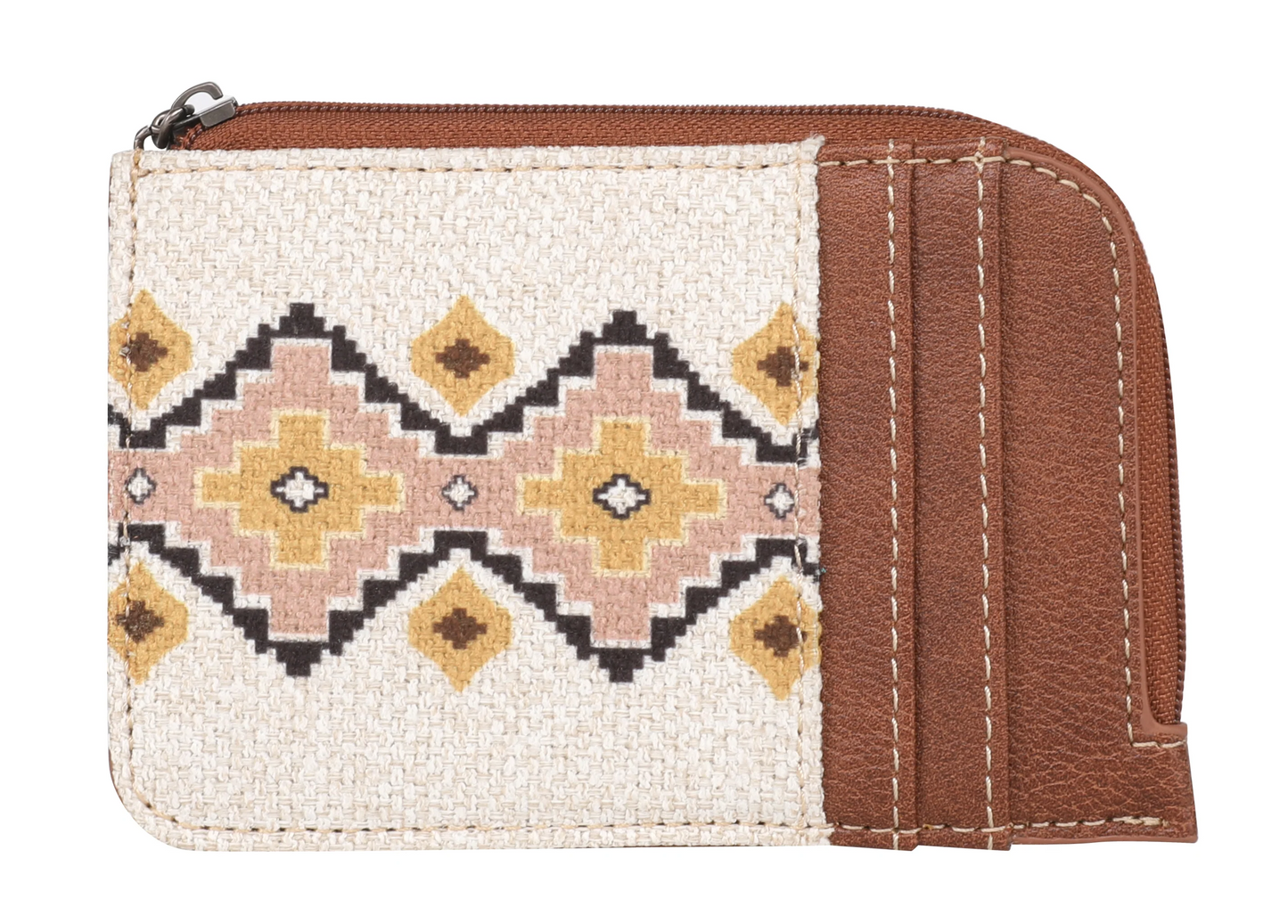 Wrangler Southwestern Mini Zip Card Case - Coffee