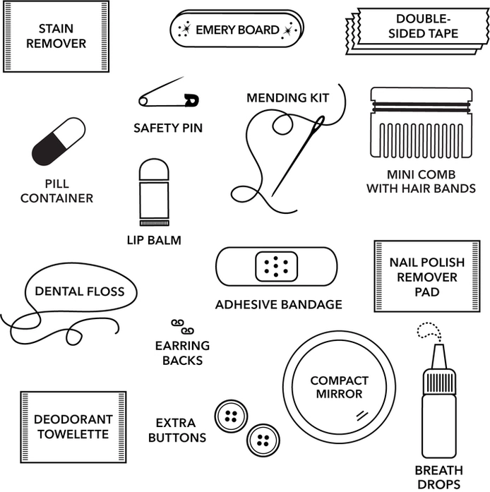 Vegan Leather and Black Tassel Mini Emergency Kit
