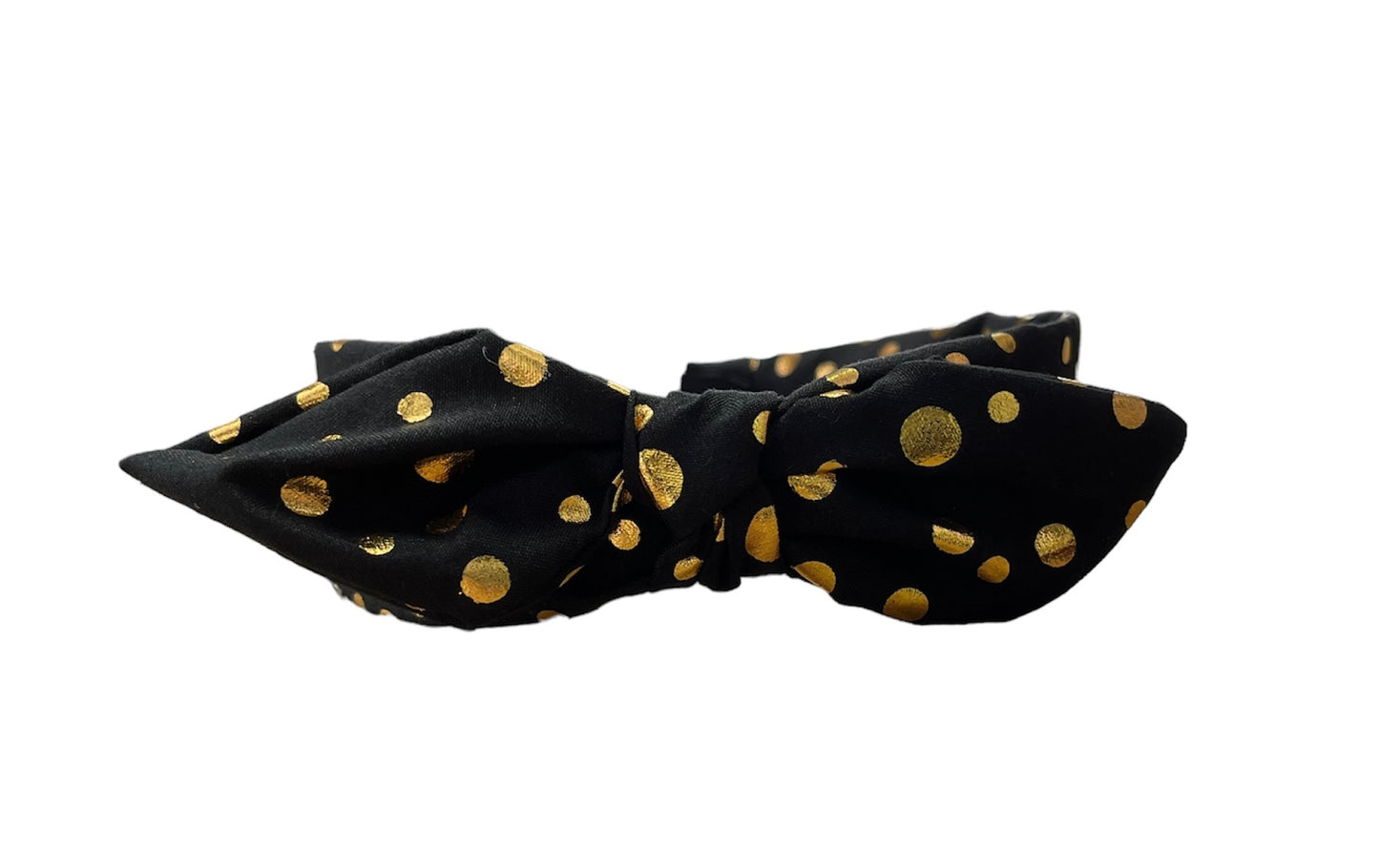 Gold Polka Dot Bow Headband