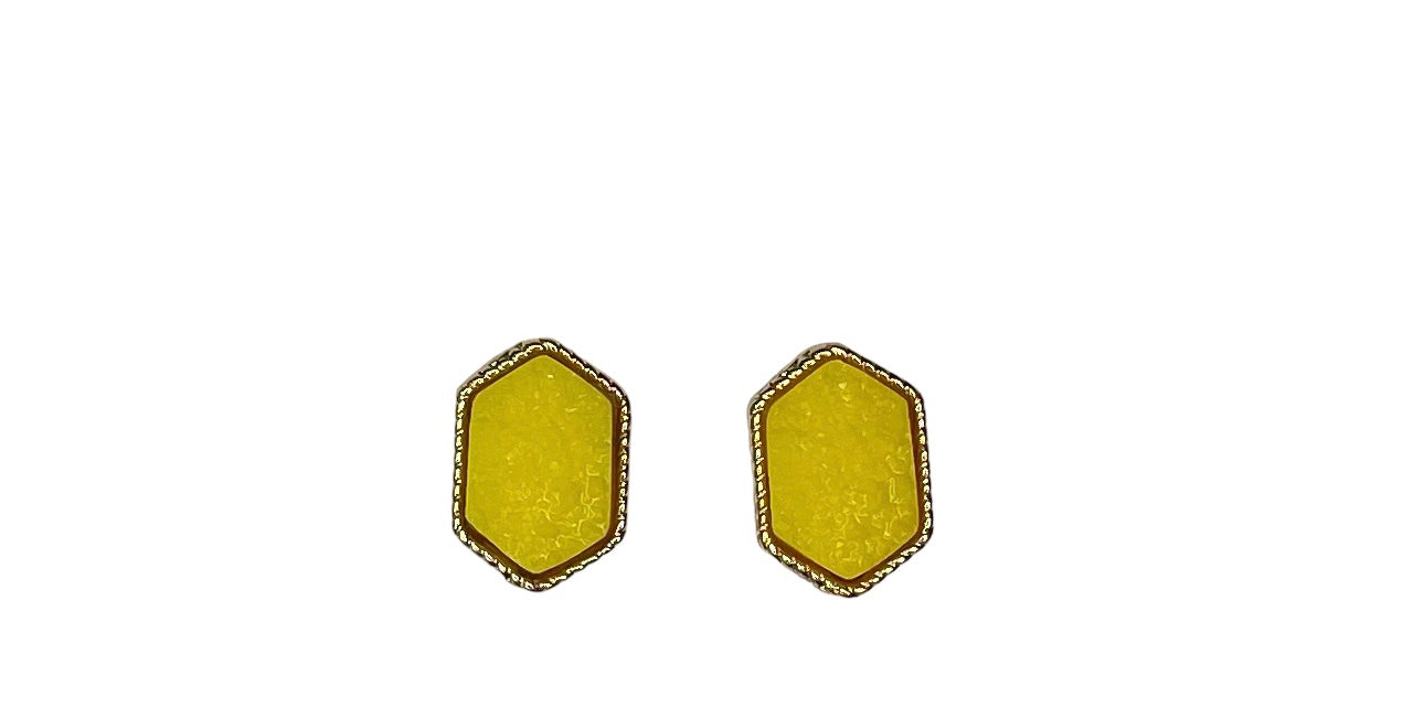 Druzy stud- yellow