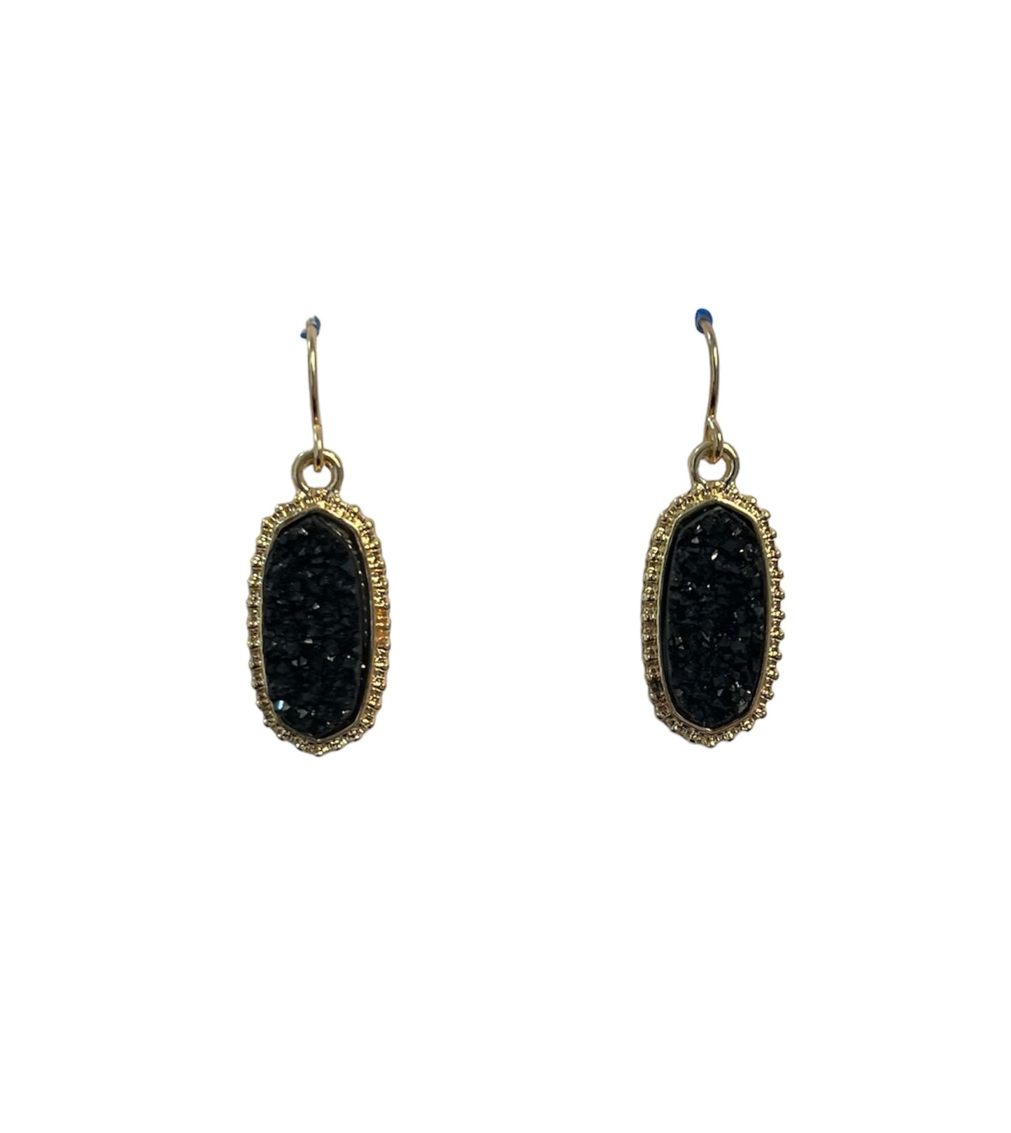Druzy Dangle Earring-Black
