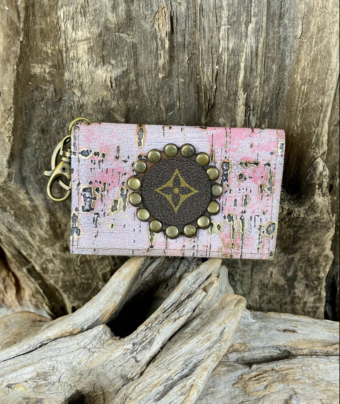 Upcycled Pink Cork Becca Credit Card Holder