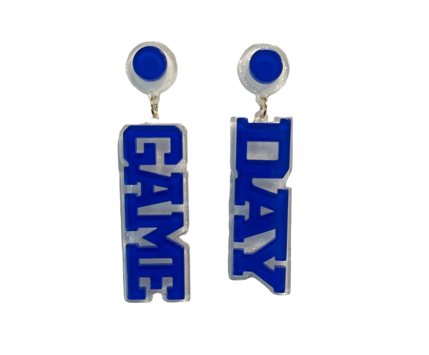 Game Day Earrings - Blue + White