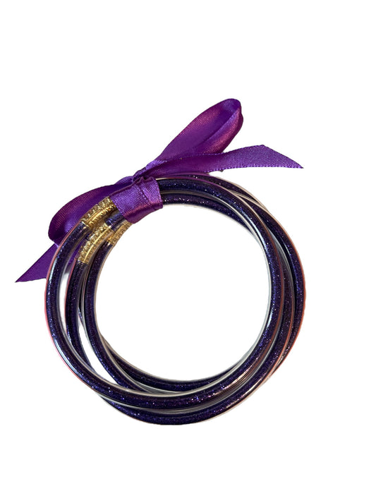 Purple Glitter Bangle Bracelet Set