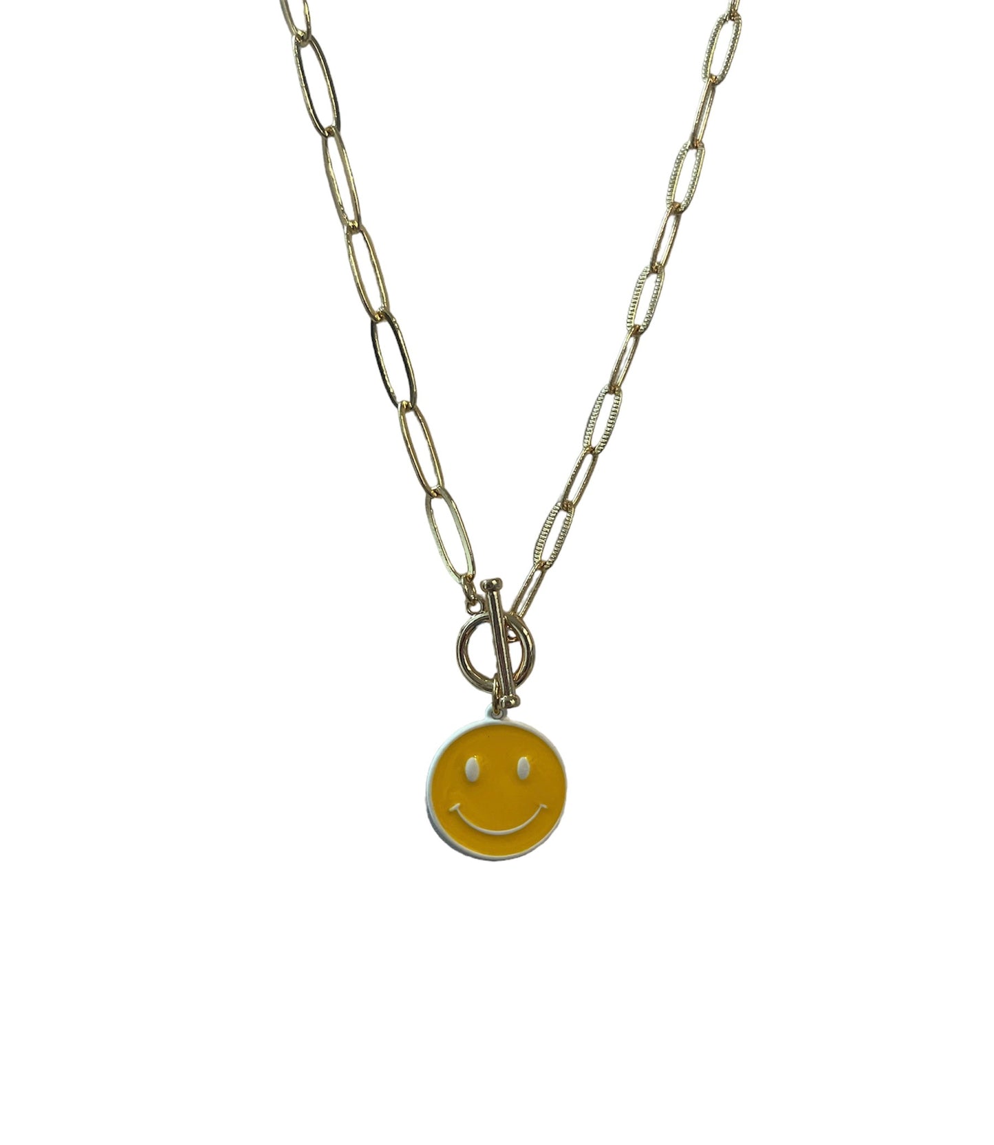 Happy Face Necklace-Yellow