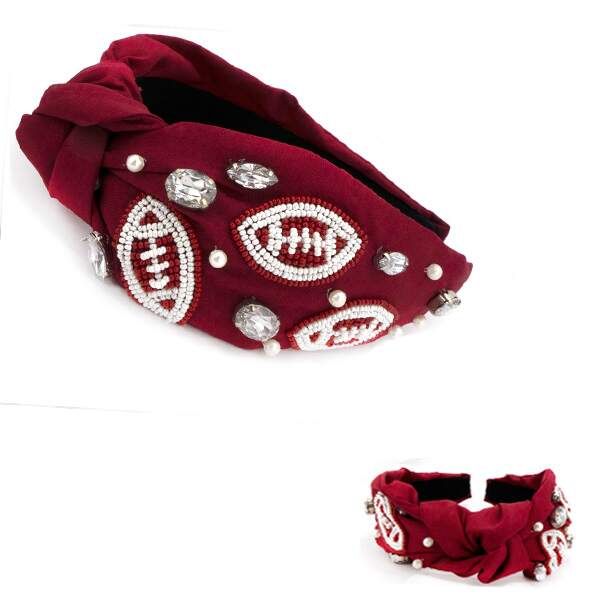 Football Themed Headband - Red