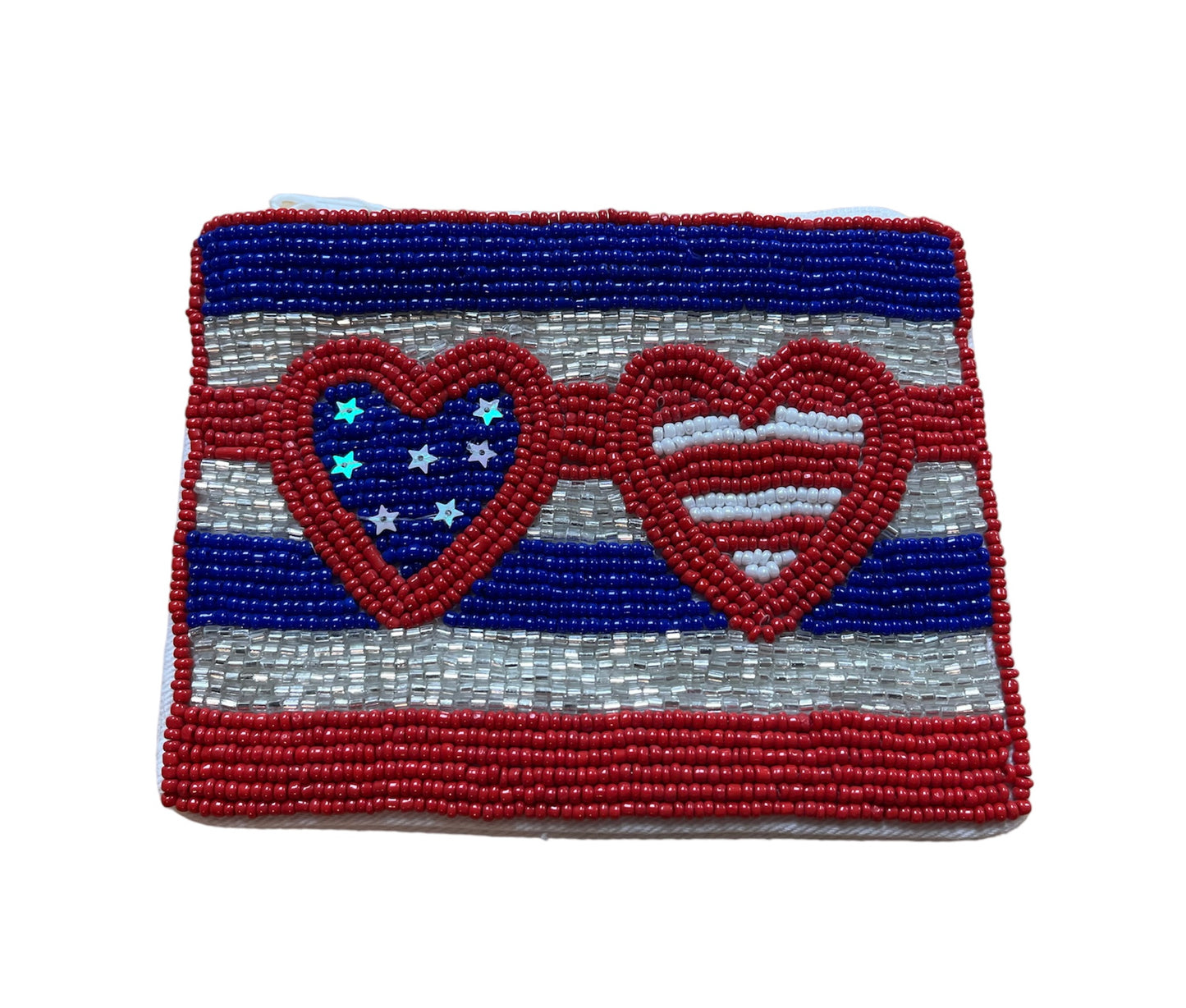 Seed Bead Patriotic Sunglasses Coin Purse
