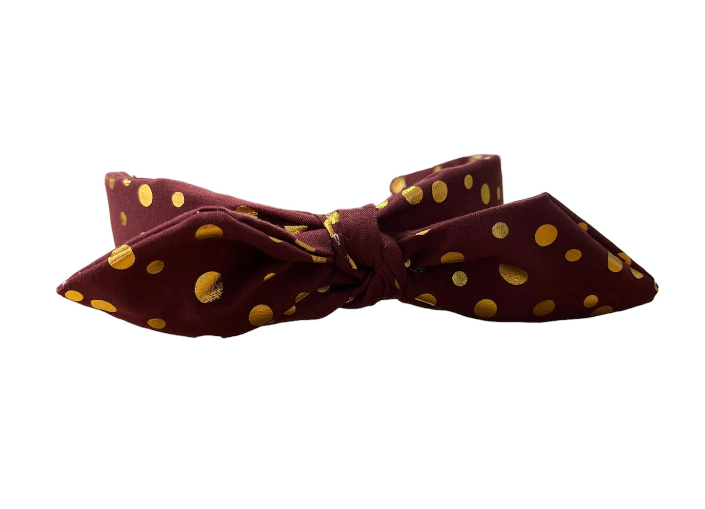 Gold Polka Dot Bow Headband