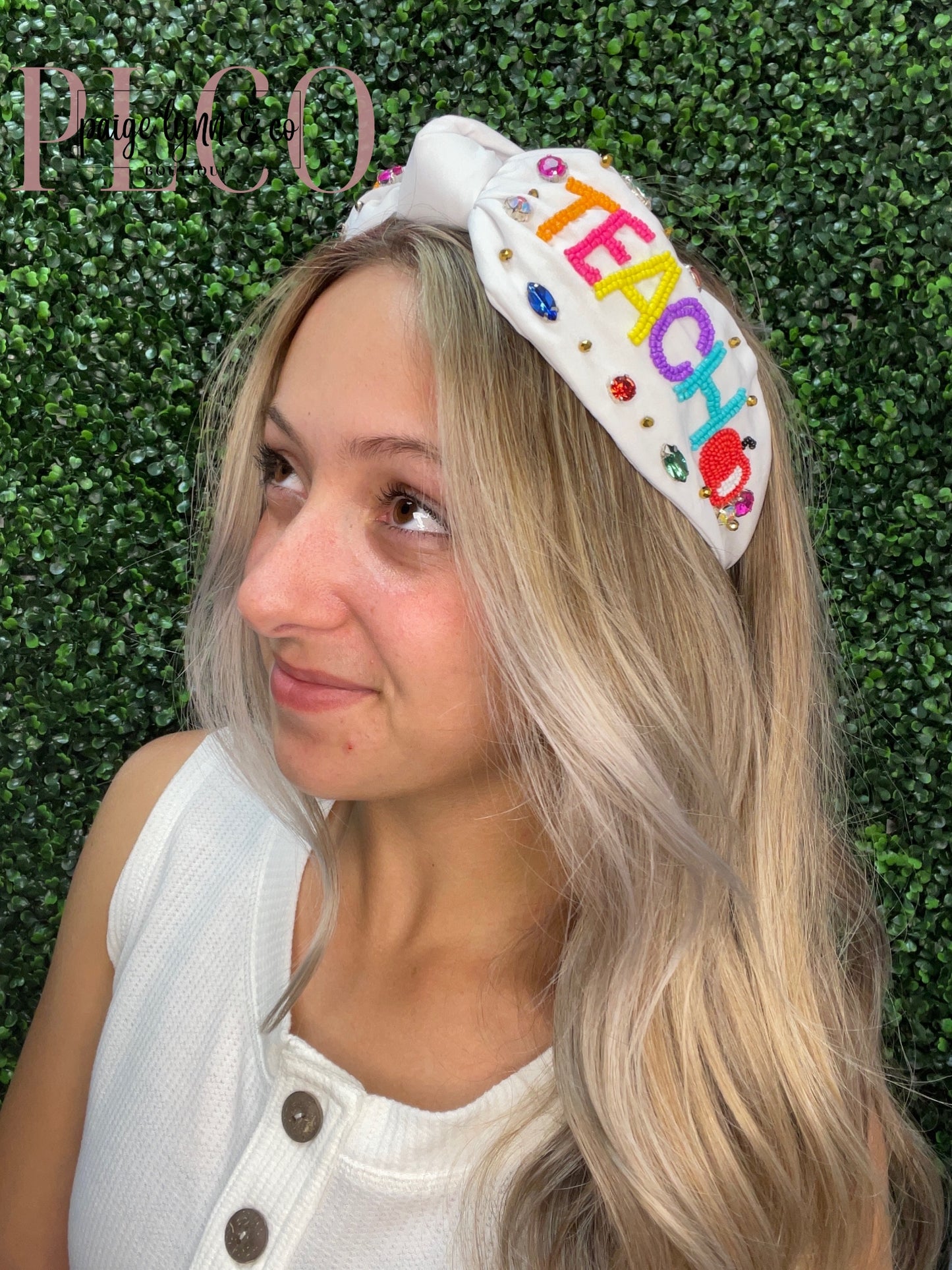 Colorful Teach Seed Bead Headband