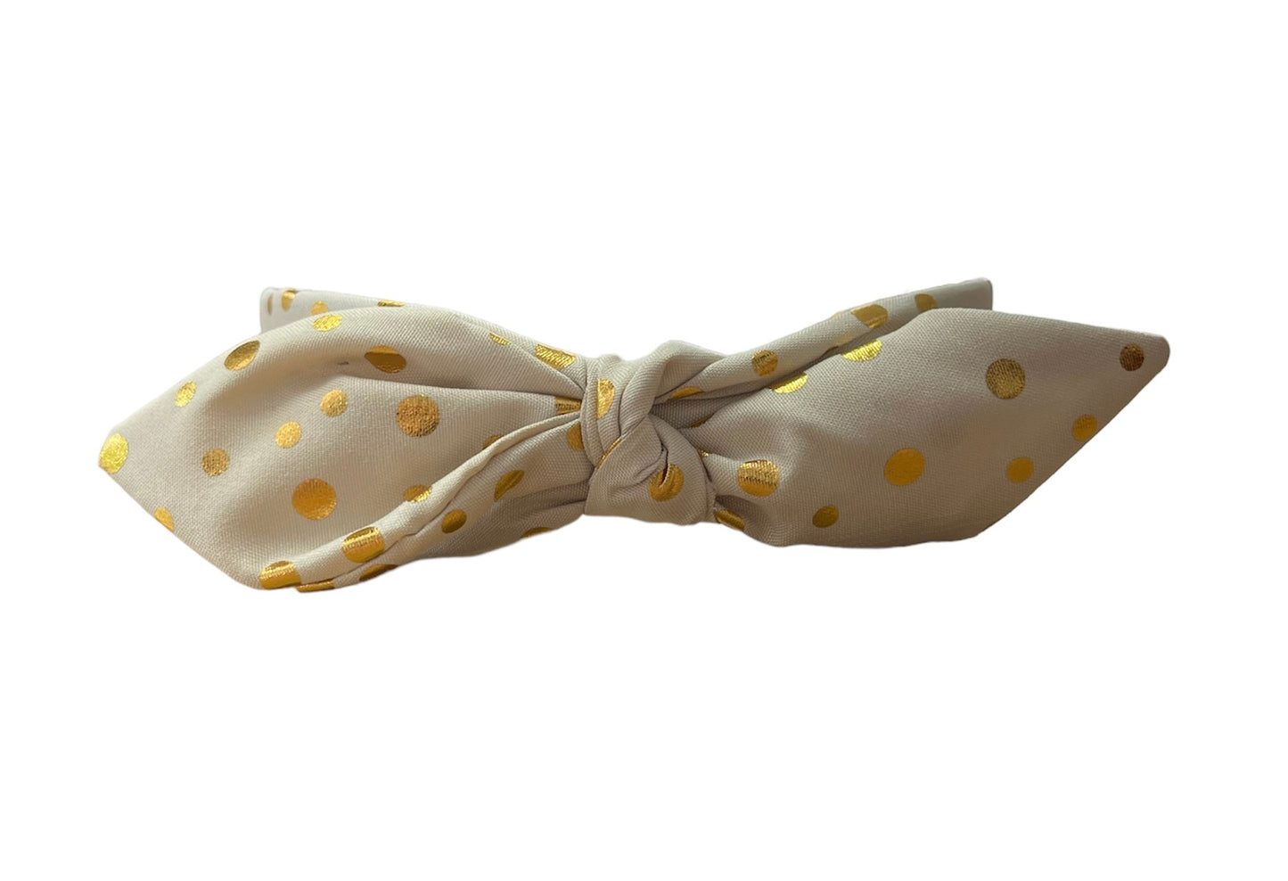 Gold Polka Dot Bow Headband