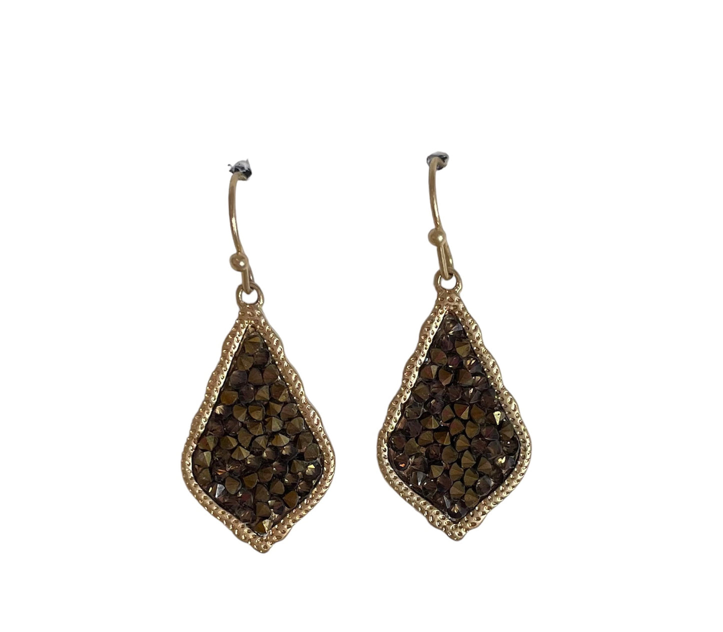 Lizzie Druzy Dangle- Brass