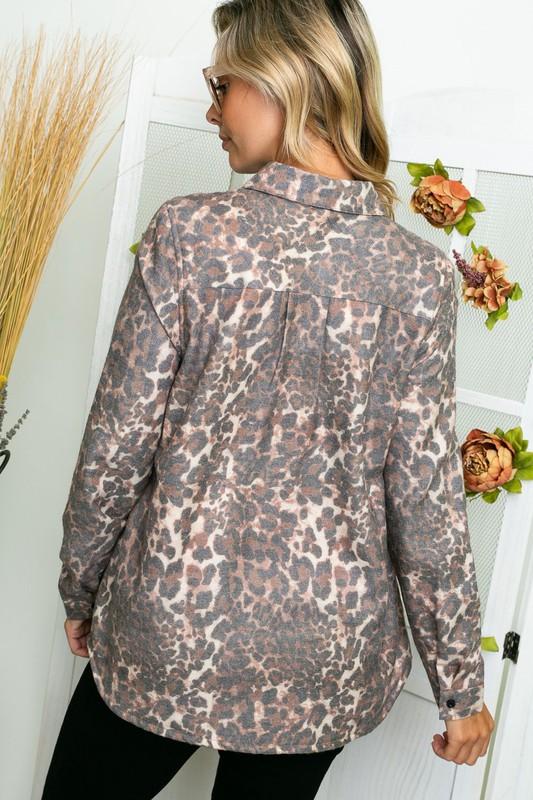 Leopard Print Fleece Lined Shacket