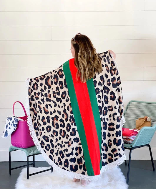Bali Beach Towel-Leopard Stripes
