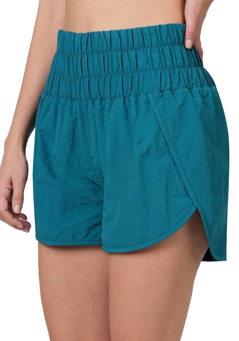 Windbreaker Smocked Waistband Running Shorts