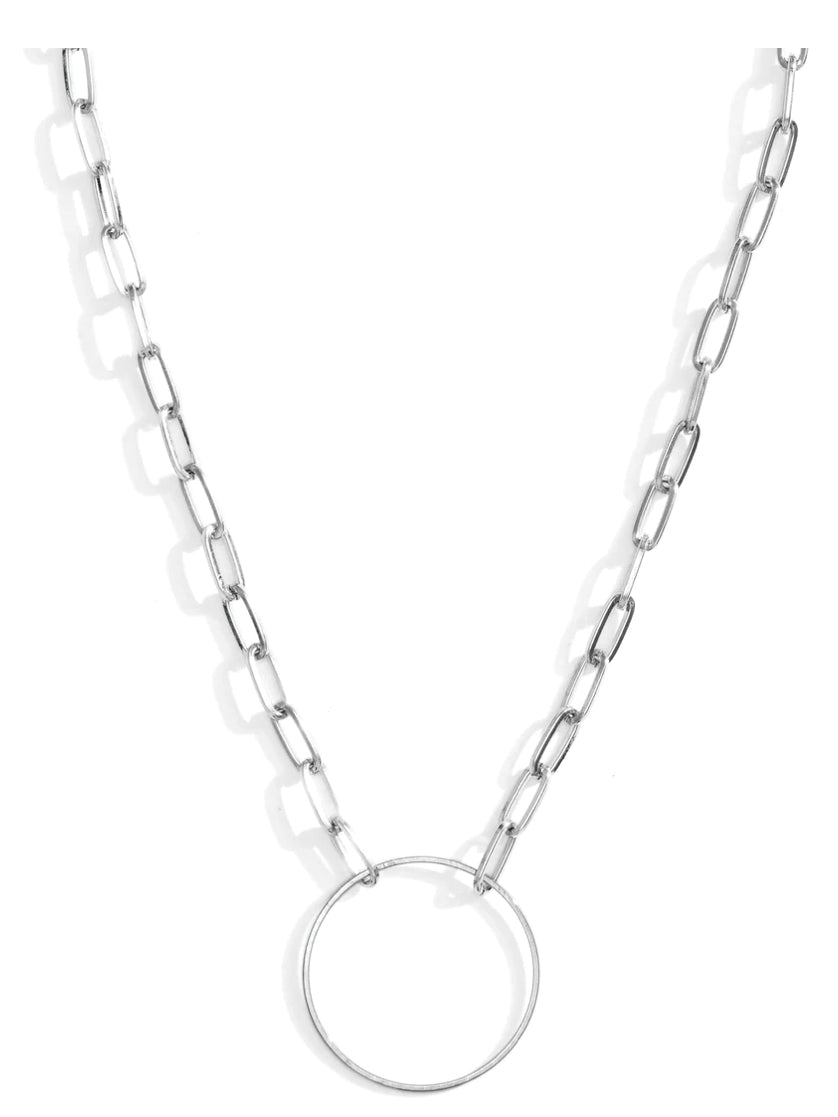 Circle Link Silver Chain Necklace