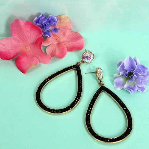 Crystal Studded Hoop Earring