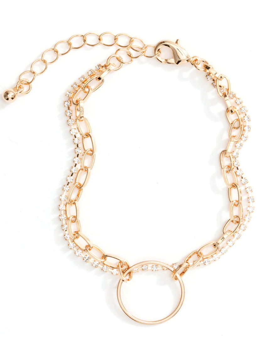 Gold Open Circle Bracelet