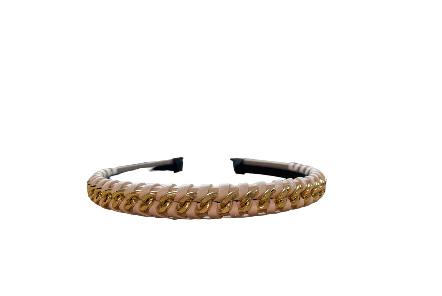 Braided Headband with Gold Chain