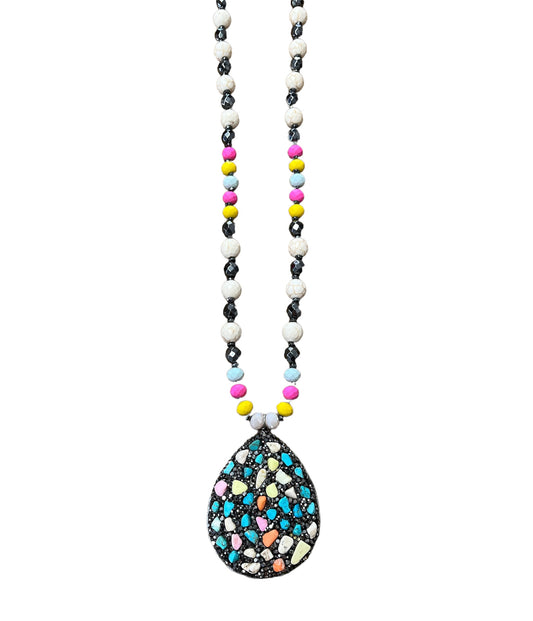 Multi Color Bead and Stone Necklace