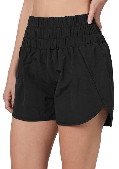 Windbreaker Smocked Waistband Running Shorts