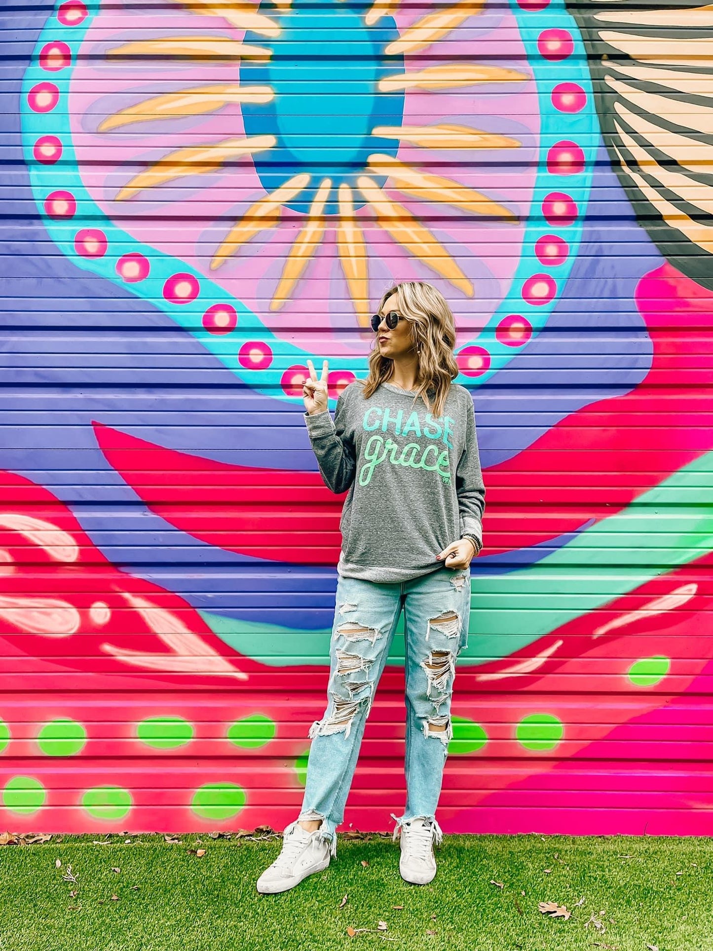 Chase Grace French Terry Top