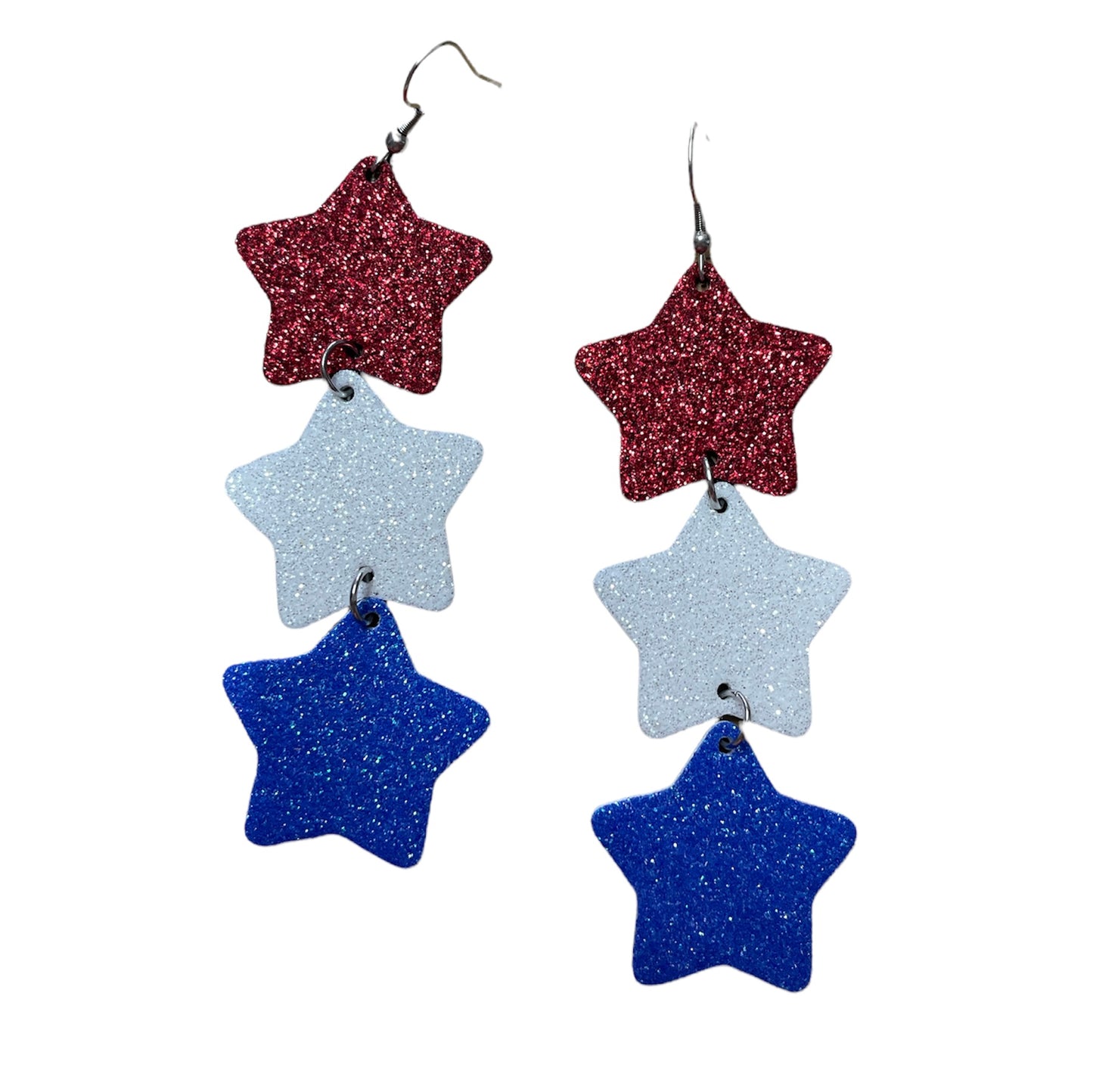 Red, White and Blue Star Earrings