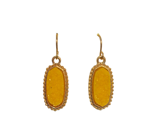 Druzy Dangle Earring | Yellow