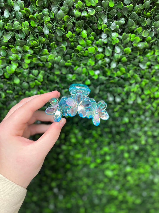 Clear Flower Claw Clips