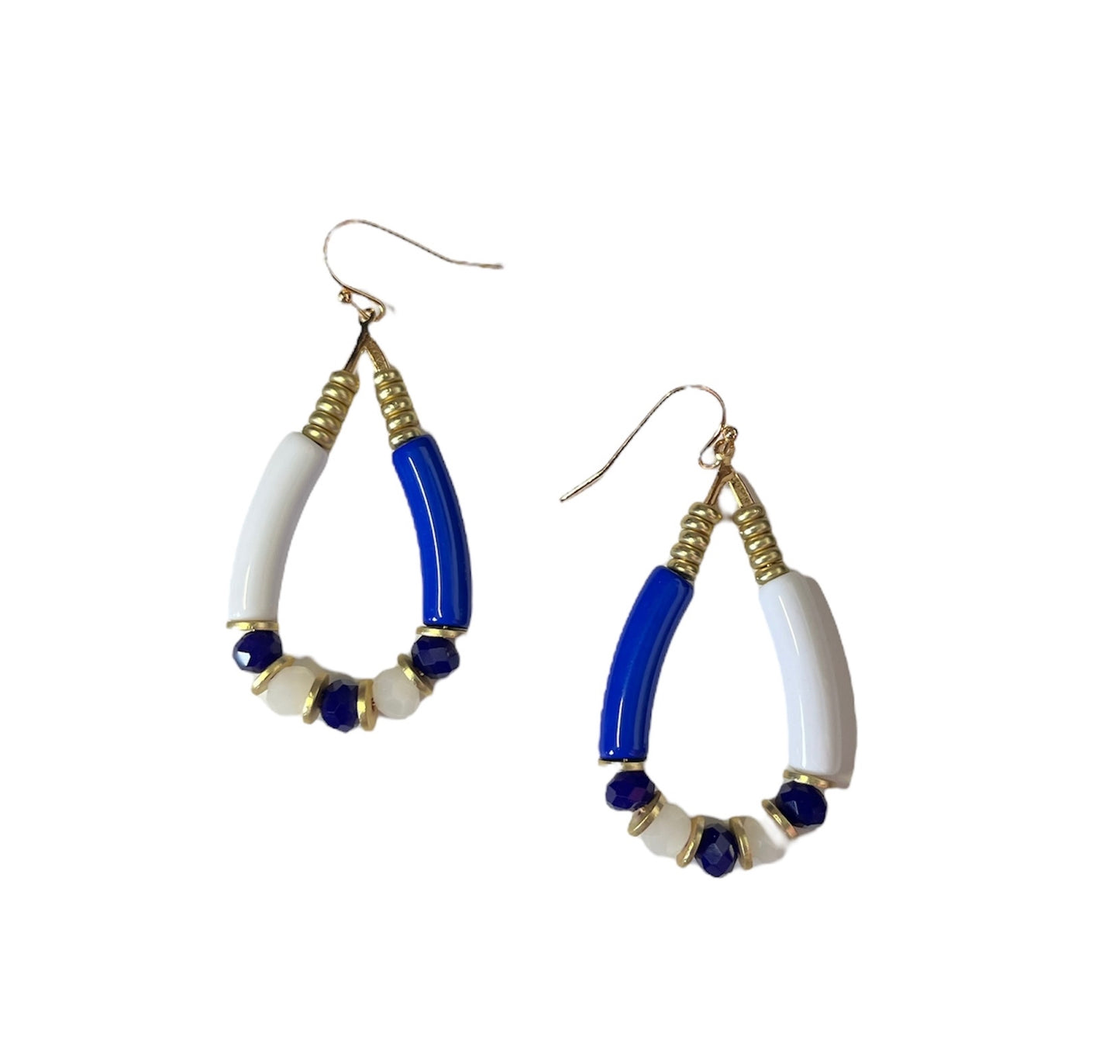 Blue and White Earrings